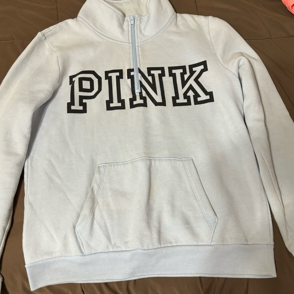 PINK Victoria's Secret fleece quarter zip in mint